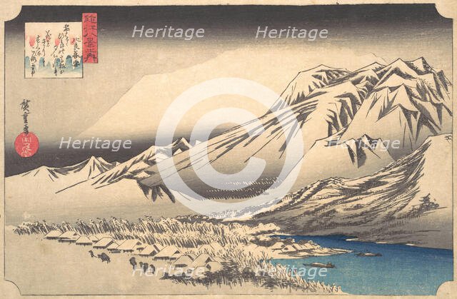 Evening Snow on Mount Hira, 19th century. Creator: Ando Hiroshige.