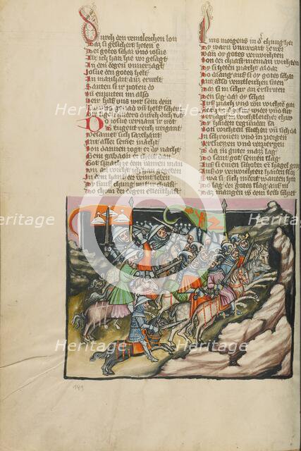 The Departure for the Battle near Gideon; Weltchronik, about 1400-1410. Creator: Unknown.