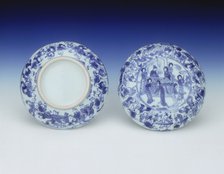 Blue and white seal box, China, 1640-1670. Artist: Unknown