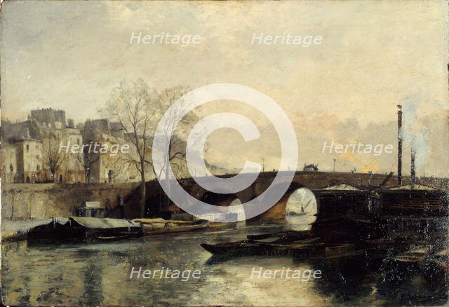 Pont Marie seen from Quai des Celestins, 1886. Creator: Paul Schaan.