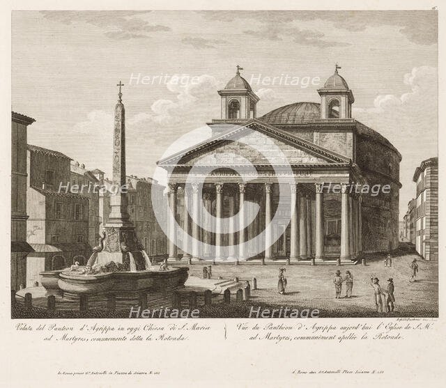 Pantheon of Agrippa, 19th century. Creator: Achille Parboni.