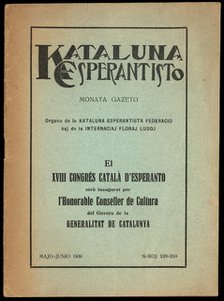 Official program of the 18th Congress of Esperanto held in Manresa, May 1936.