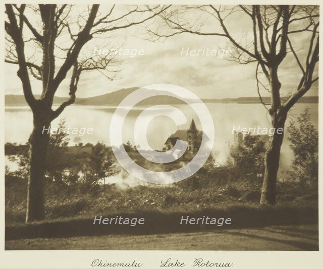 Ohinemutu, Lake Rotorua. From the album: Camera Pictures of New Zealand, 1920s. Creator: Harry Moult.