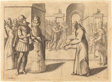 A Capucin bringing thanks of the King of Bavaria, 1612. Creator: Jacques Callot.