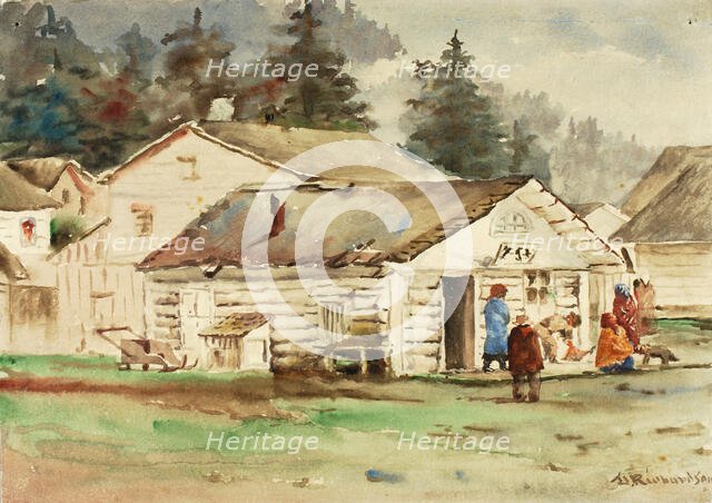 The Three Crows Market, Sitka, 1889. Creator: Theodore J. Richardson.