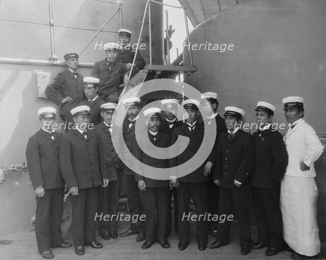 U.S.S. Brooklyn, Japanese stewards, between 1896 and 1899. Creator: Unknown.