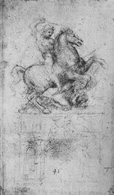 'Study of an Equestrian Monument', c1480 (1945). Artist: Leonardo da Vinci.