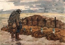 'Sur le front d'artois (fevrier 1916); Tombes des camarades. (Chaque bouteille contient...', 1916. Creator: Jean Lefort.