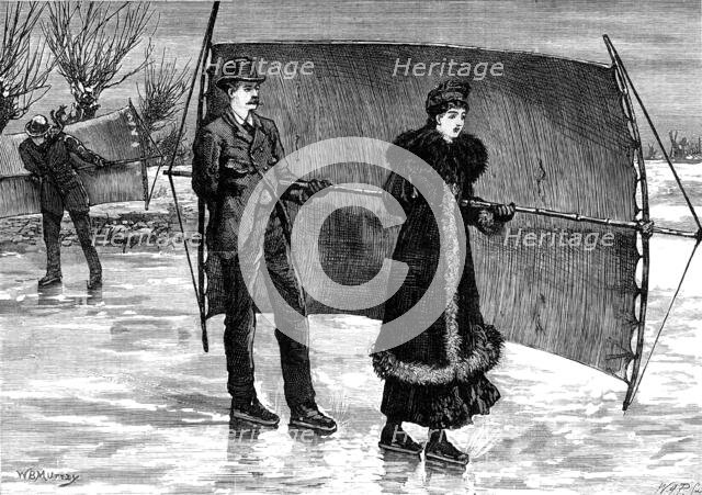 Sailing on skates, 1880. Creator: William James Palmer.