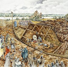 Sutton Hoo ship burial, 7th century, (1990-2010) Artist: Peter Dunn.