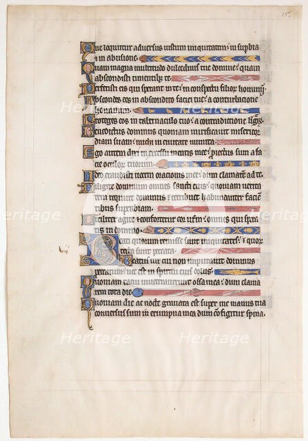 Manuscript Leaf from a Royal Psalter, British, 13th century. Creator: Unknown.