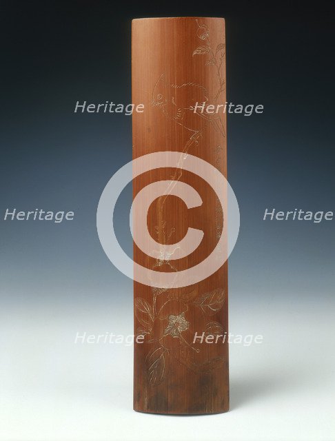 Bamboo wrist rest, Qing dynasty, China, 18th century. Artist: Unknown