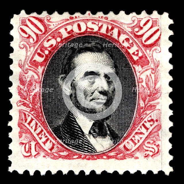 90c Abraham Lincoln re-issue single, 1875. Creator: National Bank Note Company.
