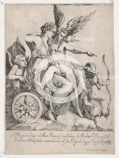Venus and Cupid on a Chariot, 1607-61. Creator: Pierre Biard.