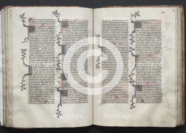 The Gotha Missal: Fol. 89r, Text, c. 1375. Creator: Master of the Boqueteaux (French); Workshop, and.