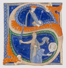 Manuscript Illumination with the Beheading of Saint Paul in an Initial S, from a Gradual, ca. 1278. Creator: Master of Bagnacavallo.