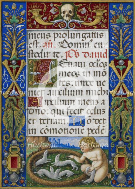 A putto playing with ermines, 1490-1520.  Creator: Giovan Pietro Birago.