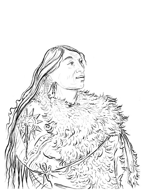 Portrait of a Native American man, 1841.Artist: Myers and Co