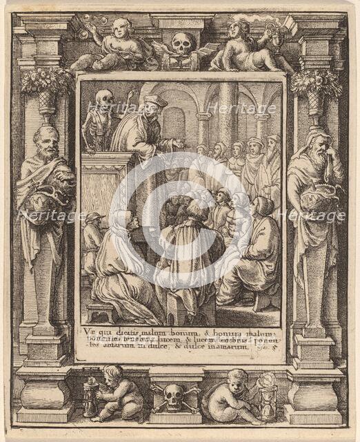 Preacher, 1651. Creator: Wenceslaus Hollar.