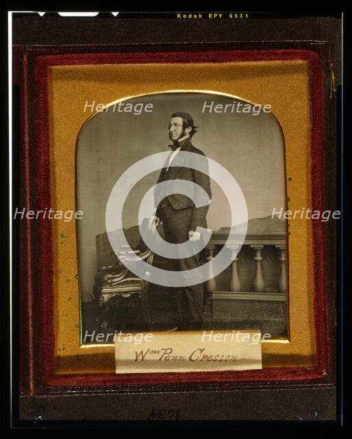 William Penn Cresson, full-length portrait, standing, facing left..., between 1847 and 1850. Creator: John Jabez Edwin Mayall.