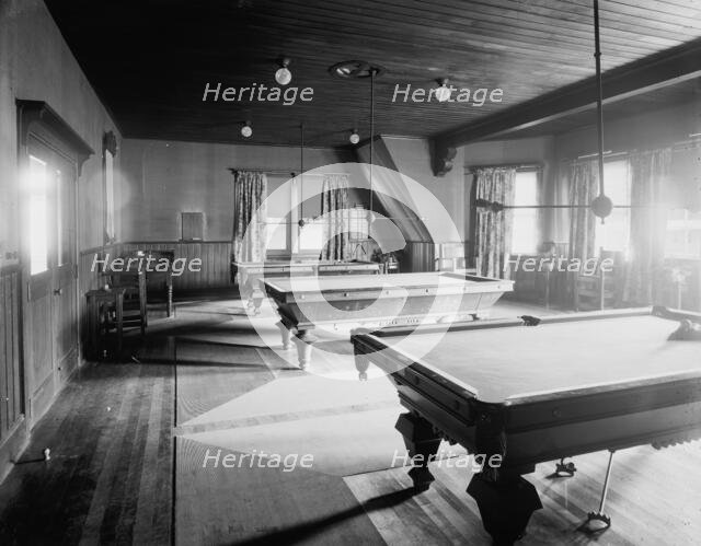 Billiard hall, Paul Smith's casino, Adirondack Mountains, between 1900 and 1905. Creator: Unknown.