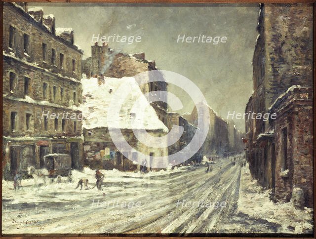 Rue du Mont-Cenis, under snow, 1907. Creator: Marcel Cogniet.