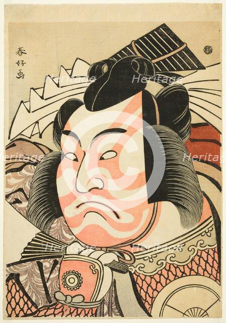 Large Head Portrait (Okubi-e) of the Actor Iwai Hanshiro IV as Akita Jonosuke Yoshikage...,c. 1791. Creator: Katsukawa Shun'ei.