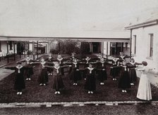 Metropolitan Lunatic Asylum, Kew, Victoria, Australia: female patients exercising, c1890s.. Creator: Unknown.