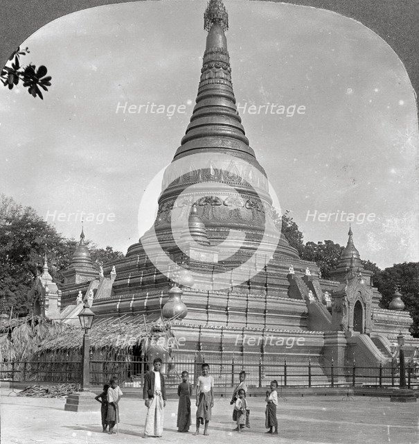 The Aindow Yak Pagoda, Mandalay, Burma, 1908.  Artist: Stereo Travel Co