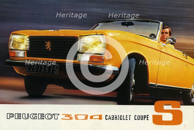 1972 Peugeot 304 Cabriolet S sales brochure Artist: Unknown.