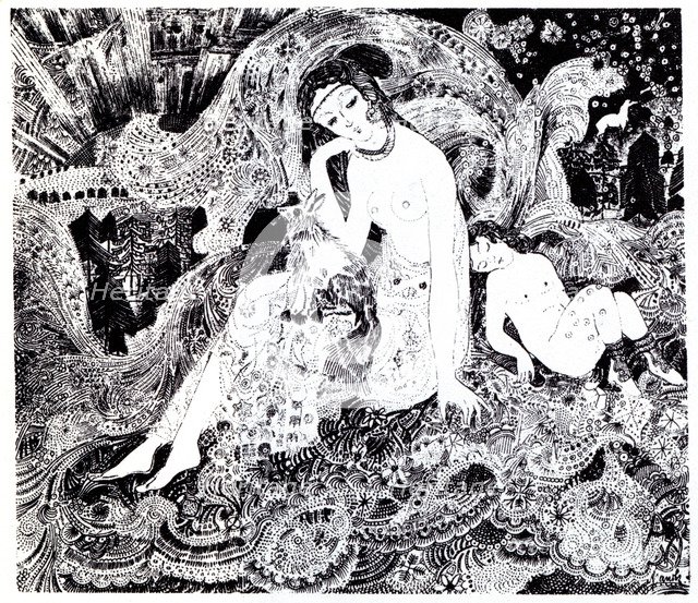 The Snow Queen. Symbolist magazine Vesy (The Balance), 1908. Artist: Arapov, Anatoli Afanasyevich (1876-1949)