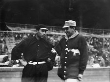 Chief Meyers, New York, NL & Chief Bender, Philadelphia, AL at World Series (baseball), 1911. Creator: Bain News Service.