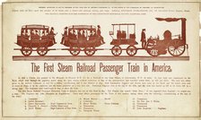 The First Steam Railroad Passenger Train in America, c.1870. 