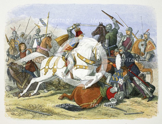 Richard III of England at the Battle of Bosworth Field, Leicestershire, 1485 (1864). Artist: James William Edmund Doyle