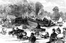 Trial of life-saving apparatus on the Serpentine, Hyde Park, 1883. Creator: Unknown.