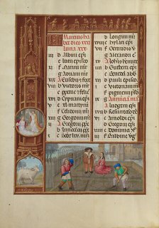 March Calendar Page: Gardening: Aries; Spinola Hours, about 1510-1520. Creator: Workshop of the Master of James IV of Scotland.