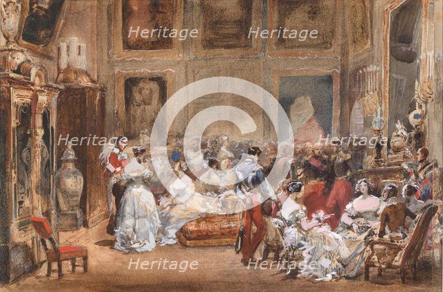 A Soirée by Duke of Orléans (1810-1842) in the Pavillon de Marsan. Creator: Lami, Eugène Louis (1800-1890).