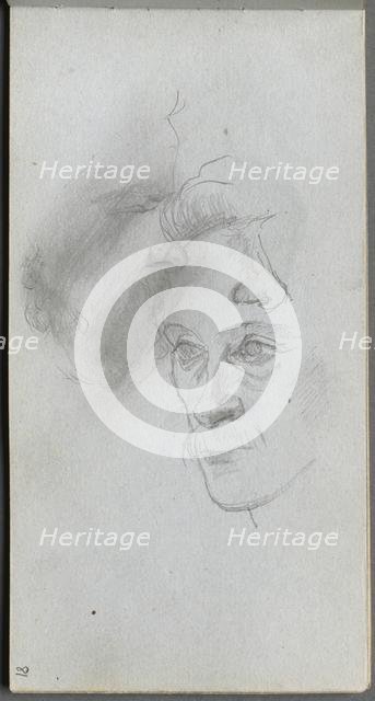 Sketchbook, page 81: Study of Faces. Creator: Ernest Meissonier (French, 1815-1891).