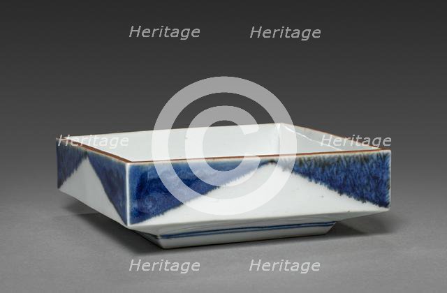 Square Dish with Rock and Tree Design: Arita Ware, 1700s. Creator: Unknown.