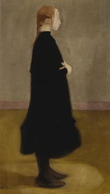 The School Girl II (Girl in Black), 1908. Creator: Helene Schjerfbeck.