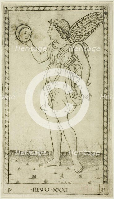 Genius of the Sun, plate 31 from Genii and Virtues, c.1465. Creator: Unknown.