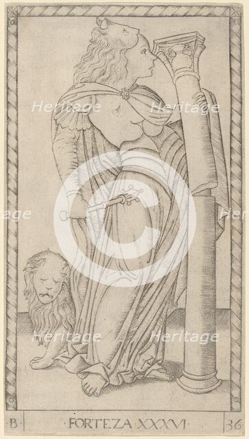 Forteza (Fortitude), c. 1465. Creator: Master of the E-Series Tarocchi.