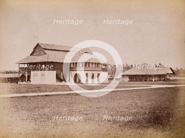 Malaya: the officers' mess and major's quarters on Penang Island, 1880. Creator: John Edmund Taylor.