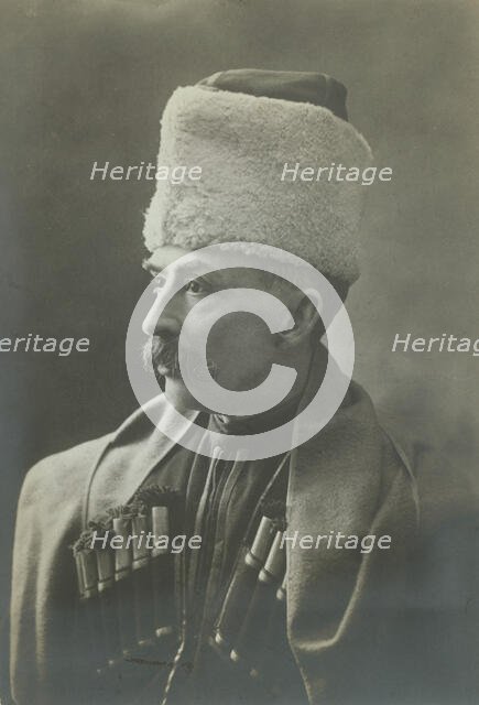 George Kennan wearing Georgian cossak uniform, half-length portrait..., between 1870 and 1886. Creator: Unknown.