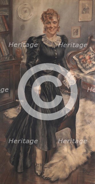 Portrait of the Actress Olga Androvskaya (1898-1975), 1940. Creator: Pyotr Mitrofanovich Shukhmin.