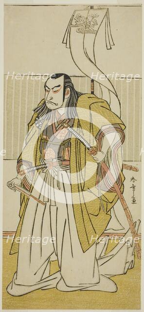 The Actor Nakamura Nakazo I as Kusunoki Masayuki Disguised as Uji no Joetsu, in the Play..., c 1780. Creator: Shunsho.