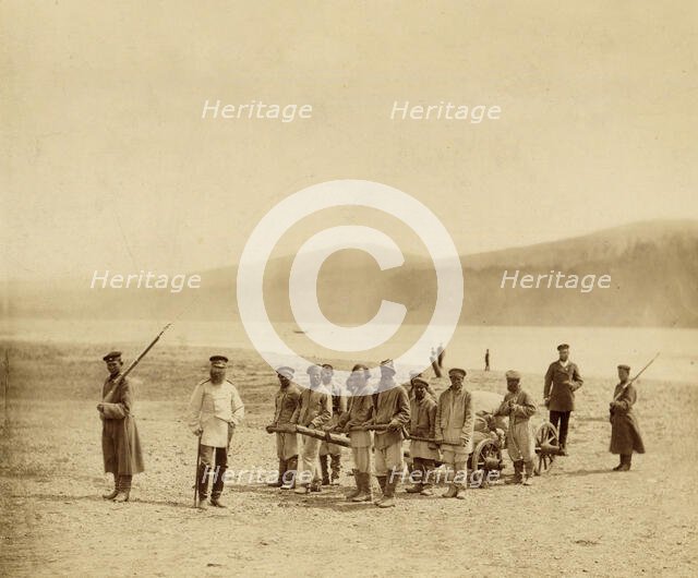 Transporting Cargo from Barges to Prison Storage Facilities, 1891. Creator: Aleksei Kuznetsov.