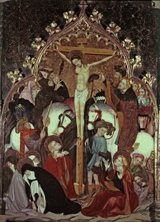The Calvary', end of the altarpiece of Saint Francis and the Franciscan orders, temple on wood ma…