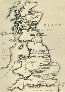 Map showing British battlefields, 1944.  Creator: Unknown.