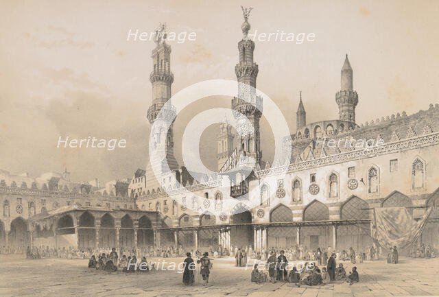 22. Cour de la Mosquée el Ahzar, au Kaire, 1843. Creator: Joseph Philibert Girault De Prangey.